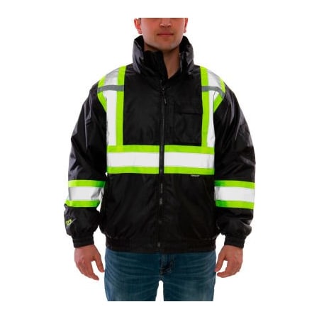 Tingley Bomber II Jacket, Black with Fluorescent Yellow/Green Tape, 3XL J26123C.3X